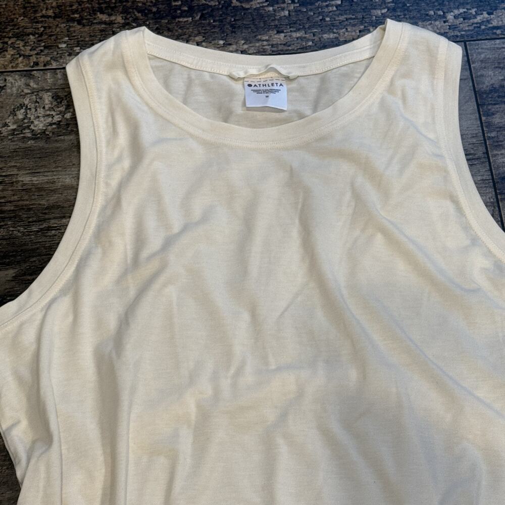 Athleta Air Out Cinch‎ Tank Camisole Womens Medium White Sleeveless Athletic NWT - Picture 3 of 14